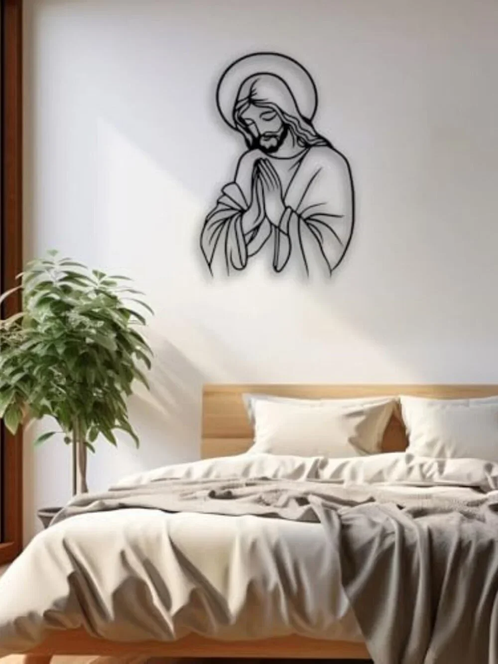 BRAND NEW Jesus Praying Hands Metal Wall Decor